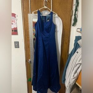 Blue fluffy floor length dress